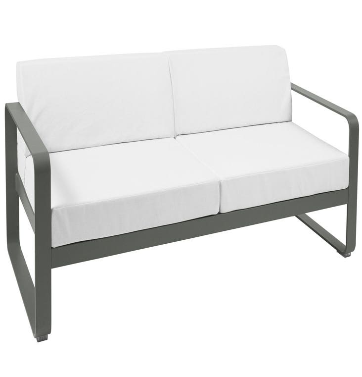 Canapé BELLEVIE de Fermob, Coussin blanc grisé, Romarin