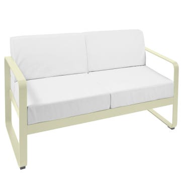 Canapé BELLEVIE de Fermob, Coussin blanc grisé, Tilleul