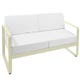 Canapé BELLEVIE, Coussin blanc grisé, Tilleul