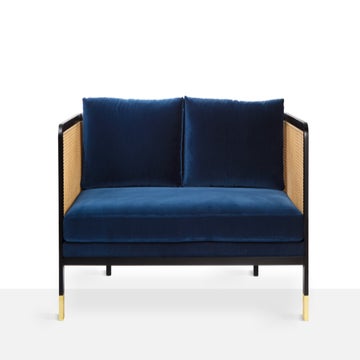 Canapé CANNAGE 210 de RED Edition, Tissu velours, Bleu marine