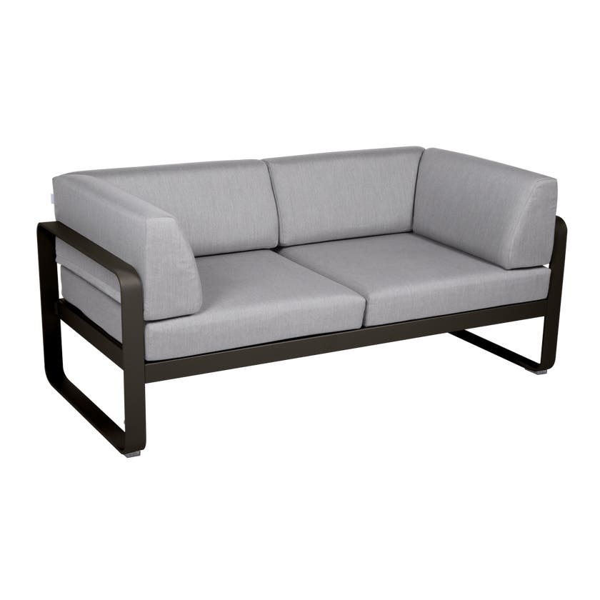 Canapé Club lounge BELLEVIE 2 places de Fermob, Tonka, Coussin Gris flanelle Canapé Club lounge BELLEVIE 2 places de Fermob, Tonka, Coussin Gris flanelle