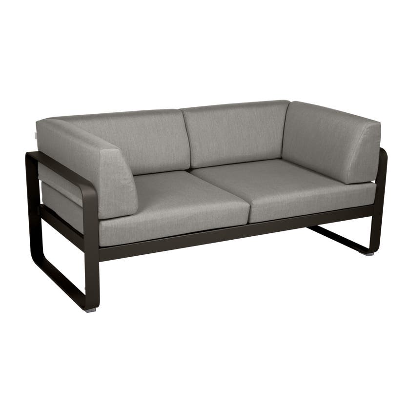 Canapé Club lounge BELLEVIE 2 places de Fermob, Tonka, Coussin Taupe grisé Canapé Club lounge BELLEVIE 2 places de Fermob, Tonka, Coussin Taupe grisé