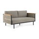 Canapé de jardin Corbey - aluminium - noir - tissu Silt - 2 places