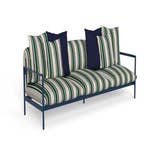 Canapé de jardin NALU, 3 places, Bleu Cobalt rayé vert