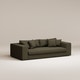 Canapé droit Bellechasse - 3 places - 2 parties - Bouclette Olive green