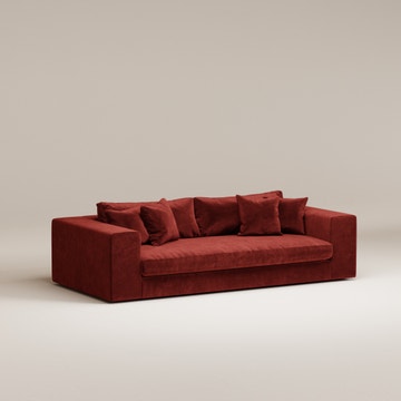 Canapé droit Bellechasse - 3 places - 2 parties - Velours gratté Blush