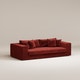 Canapé droit Bellechasse - 3 places - 2 parties - Velours gratté Blush
