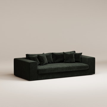 Canapé droit Bellechasse - 3 places - 2 parties - Velours gratté Hunter