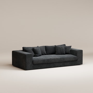 Canapé droit Bellechasse - 3 places - 2 parties - Velours strié Charcoal