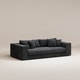 Canapé droit Bellechasse - 3 places - 2 parties - Velours strié Charcoal
