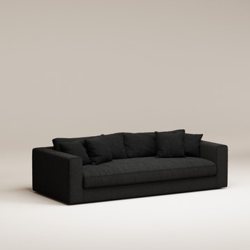 Canapé droit Bellechasse light - 3 places profondeur 110 cm - 2 parties - Bouclette Black