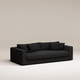 Canapé droit Bellechasse light - 3 places profondeur 110 cm - 2 parties - Bouclette Black