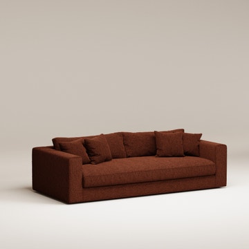 Canapé droit Bellechasse light - 3 places profondeur 110 cm - 2 parties - Bouclette Brick