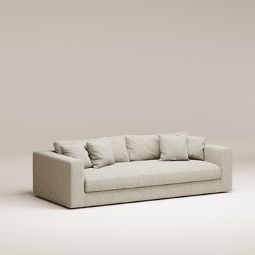 Canapé droit Bellechasse light - 3 places profondeur 110 cm - 2 parties - Bouclette Pearl