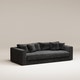 Canapé droit Bellechasse light - 3 places profondeur 110 cm - 2 parties - Velours gratté Anthracite