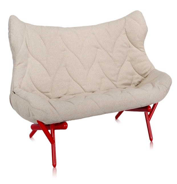 Canapé FOLIAGE TREVIRA de Kartell, Beige, Structure rouge 