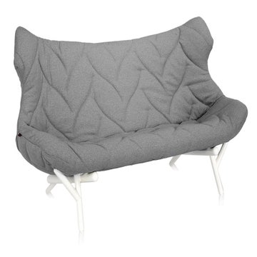 Canapé FOLIAGE TREVIRA de Kartell, Gris, Structure Blanche 