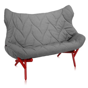 Canapé FOLIAGE TREVIRA de Kartell, Gris, Structure rouge 