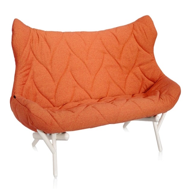 Canapé FOLIAGE TREVIRA de Kartell, Orange, Structure blanche
