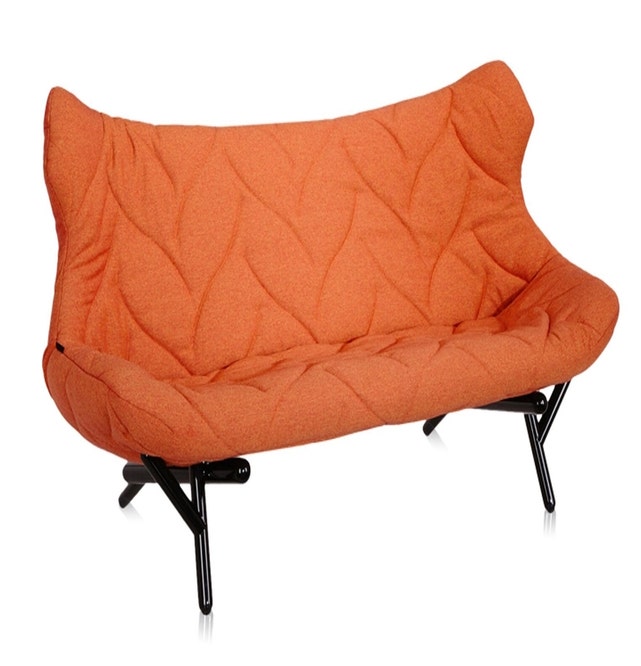 Canapé FOLIAGE TREVIRA de Kartell, Orange, Structure noire
