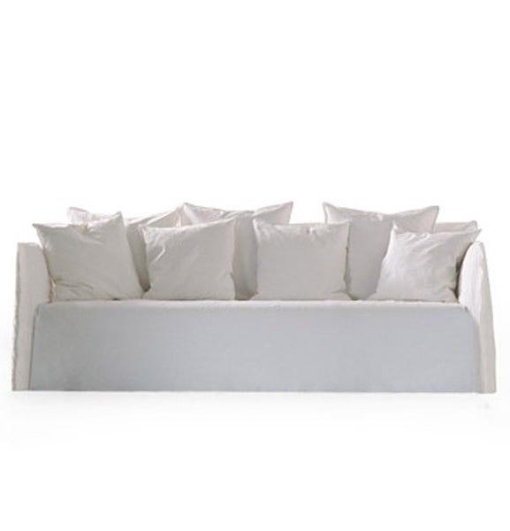 Canapé GHOST OUT 12 de Gervasoni, Capri 06, Coussin Lisboa 01, Avec surpiqûres R9969