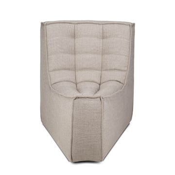 Canapé modulaire N701 - tissu Beige - module d'angle arrondi à 45°