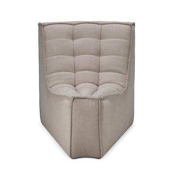 Canapé modulaire N701 - tissu Eco Ecru - module d'angle arrondi à 45°