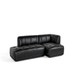 Canapé QUILTON, Combinaison 21, Accoudoir droit, Cuir Sense noir