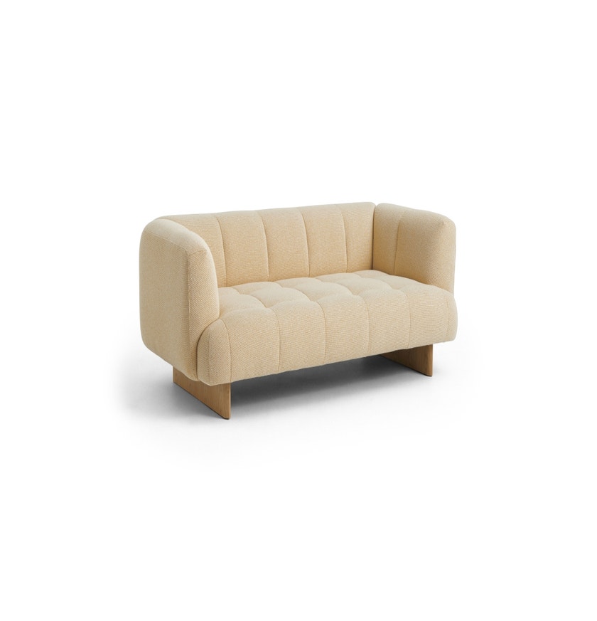 Canapé QUILTON LIFT, 2 places, Pieds chêne naturel laqué, Tissu Tartaglia 857