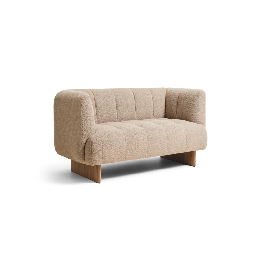 Canapé QUILTON LIFT, 2 places, Pieds noyer naturel laqué, Tissu Volume 30