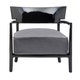 Chaise CARA, Structure Noir, Revêtement uni Gris anthracite