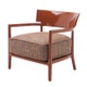 Chaise CARA, Structure Rouge orangé, Revêtement fantaisie Rouge orangé/Beige