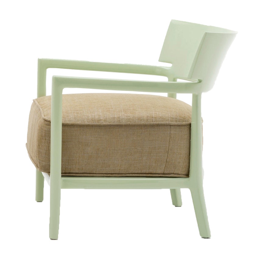 Chaise CARA de Kartell, Structure Vert pâle, Revêtement uni Vert Chaise CARA de Kartell, Structure Vert pâle, Revêtement uni Vert