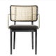 Chaise avec accoudoirs CANNAGE de RED Edition, Finition chêne noir, Caviar
