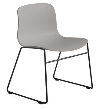Chaise AAC08 de Hay, Piétement en aluminium teinté noir, Concrete grey 2.0
