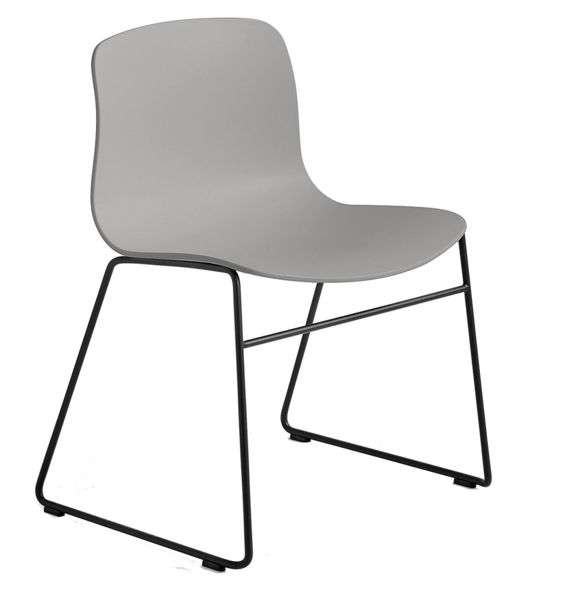 Chaise AAC08 de Hay, Piétement en aluminium teinté noir, Concrete grey 2.0