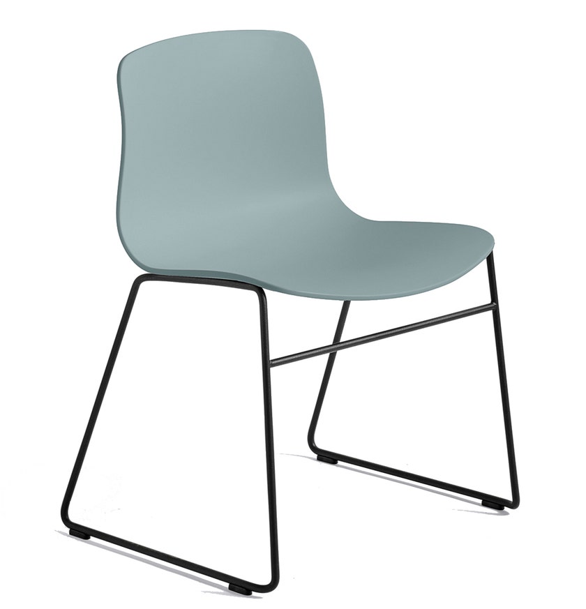 Chaise AAC08 de Hay, piétement en aluminium teinté noir, Dusty blue 2.0