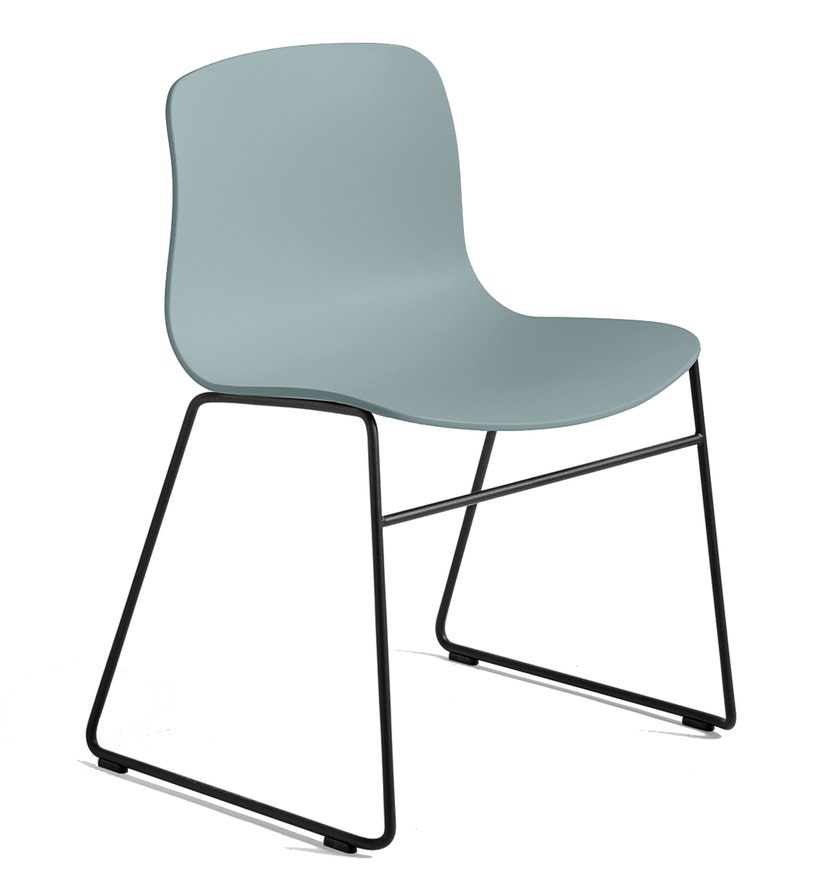 Chaise AAC08 de Hay, piétement en aluminium teinté noir, Dusty blue 2.0 Chaise AAC08 de Hay, piétement en aluminium teinté noir, Dusty blue 2.0