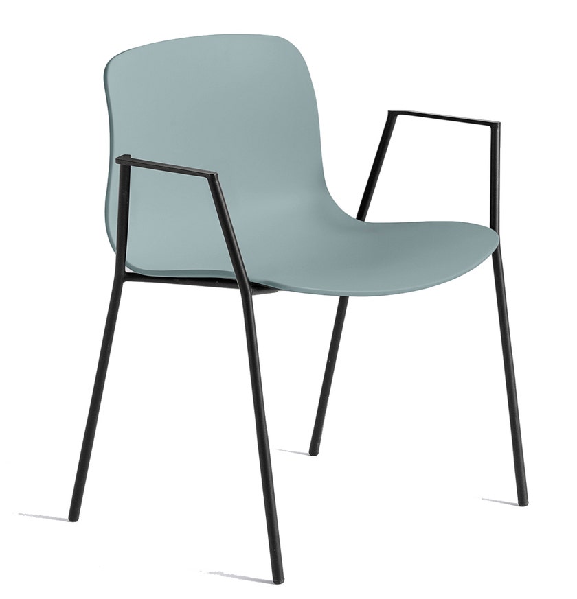 Chaise AAC18 de Hay, Piétement en aluminium teinté noir, Dusty blue 2.0