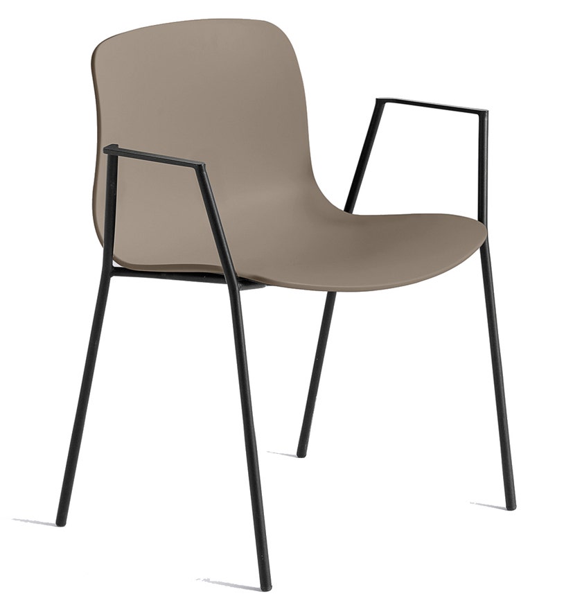 Chaise AAC18 de Hay, Piétement en aluminium teinté noir, Khaki 2.0