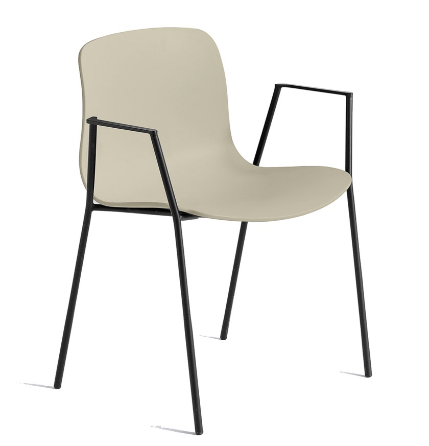 Chaise AAC18 de Hay, Piétement en aluminium teinté noir, Pastel green 2.0