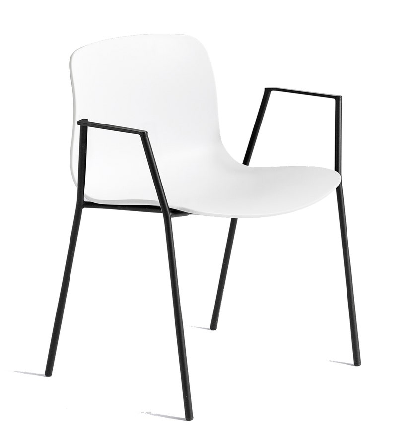 Chaise AAC18 de Hay, Piétement en aluminium teinté noir, White 2.0