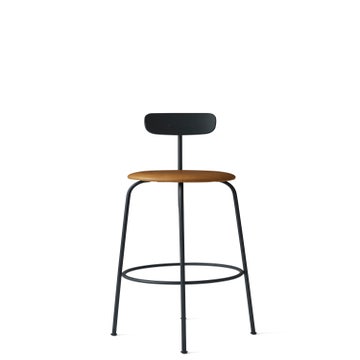Tabouret de bar AFTEROOM de Audo Copenhagen, Cuir noir/cognac