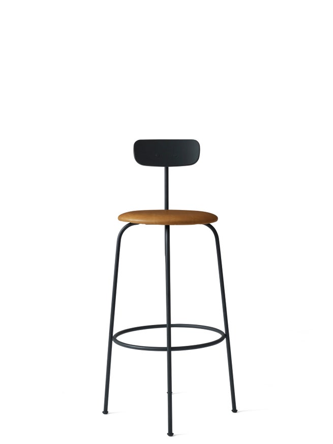 Tabouret de bar AFTEROOM de Audo Copenhagen, Cuir noir/cognac Tabouret de bar AFTEROOM de Audo Copenhagen, Cuir noir/cognac