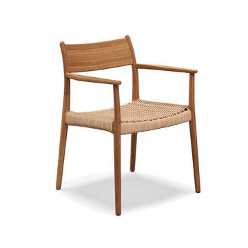 Chaise avec accoudoirs LIMA, Teck et Osier tressé Chaise avec accoudoirs LIMA, Teck et Osier tressé