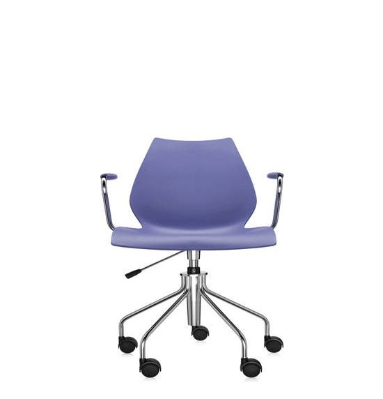 Chaise à roulettes avec accoudoirs MAUI de Kartell, Bleu marine