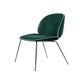 Chaise BEETLE Fully Upholstered avec pieds chromé noir, Vert