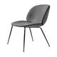 Chaise BEETLE Fully Upholstered avec pieds noir, Gris foncé