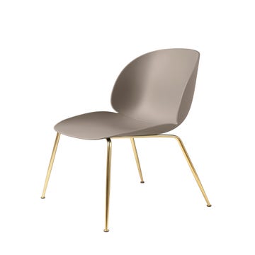 Chaise BEETLE Unupholstered avec pieds laiton de Gubi, Beige