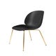 Chaise BEETLE Unupholstered avec pieds laiton, Noir